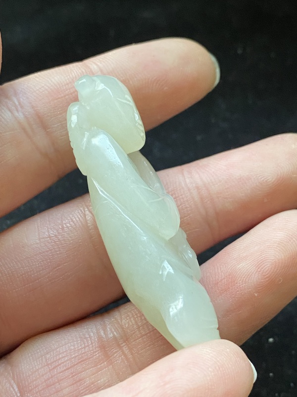 古玩玉器創(chuàng)匯期和田白玉雕“如意童子”拍賣，當(dāng)前價(jià)格4200元
