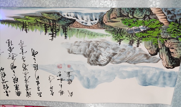 古玩轉賣楊玉和武杰山水拍賣,當前價格950元
