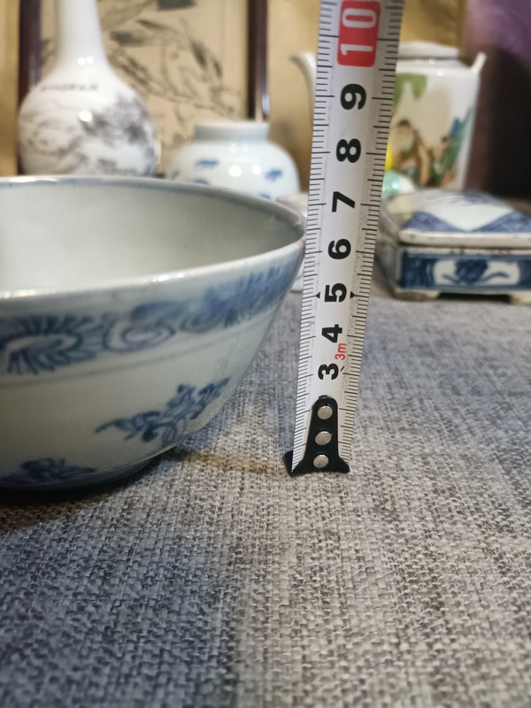 古玩陶瓷成化弘治青花花卉紋茶碗拍賣，當前價格2888元