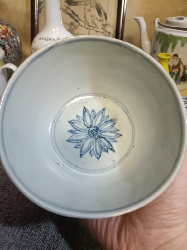 古玩陶瓷成化弘治青花花卉紋茶碗拍賣，當前價格2888元