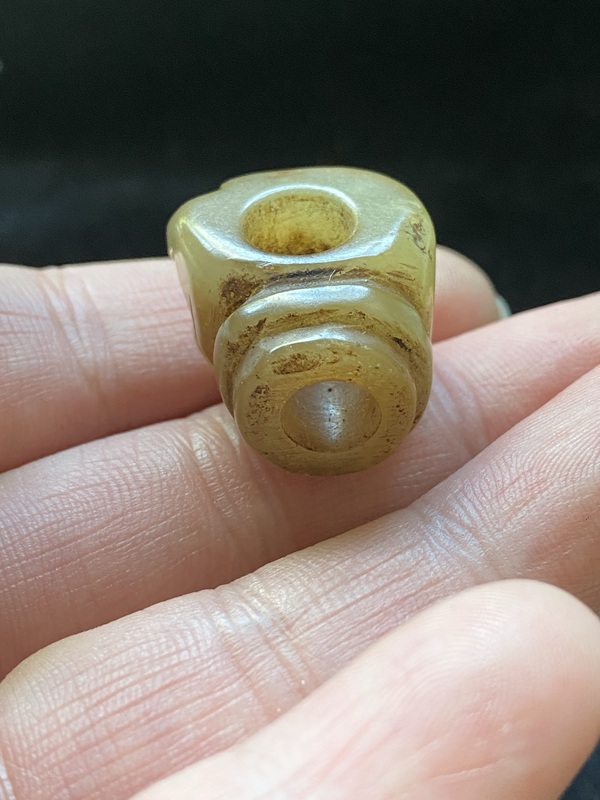 古玩玉器（放漏）清末民初岫玉雕“煙鍋”拍賣，當(dāng)前價格800元