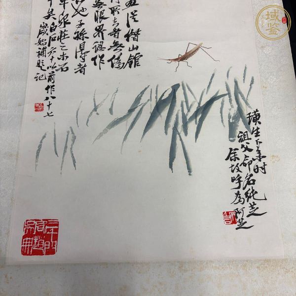 古玩字畫白石款草蟲真品鑒賞圖