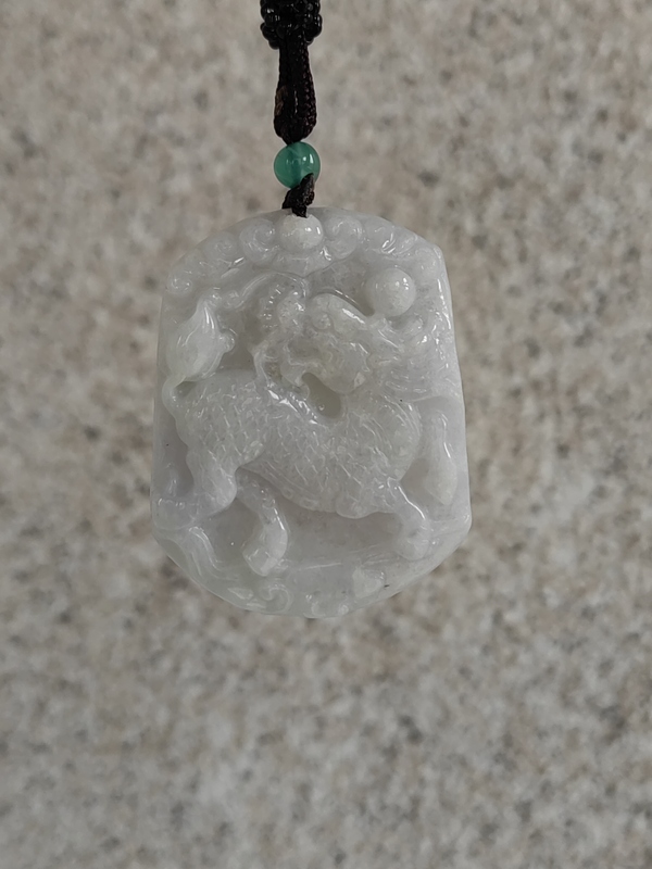 古玩玉器天然翡翠雕“麒麟牌”拍賣,當前價格222元
