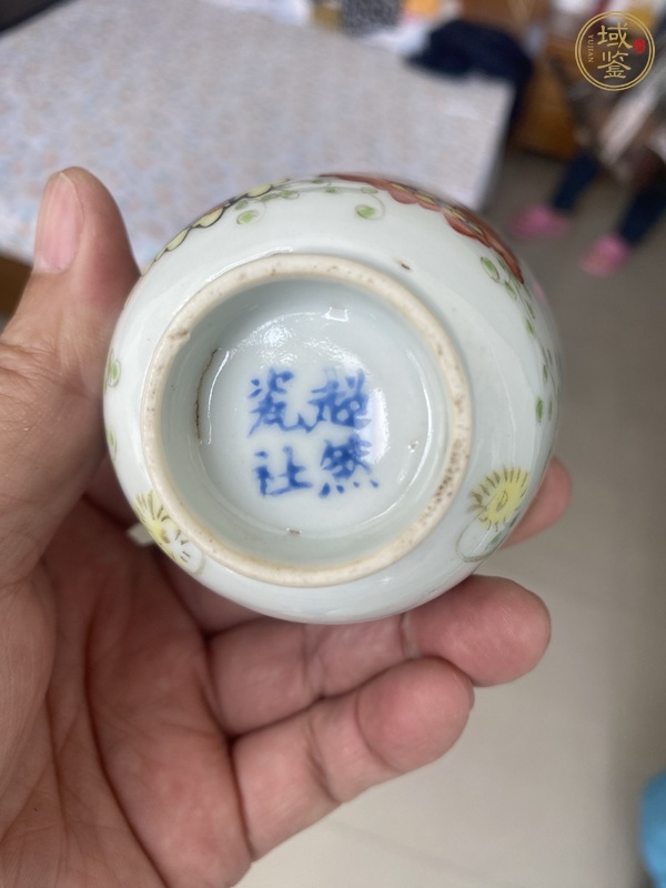 古玩陶瓷民國粉彩花卉杯真品鑒賞圖
