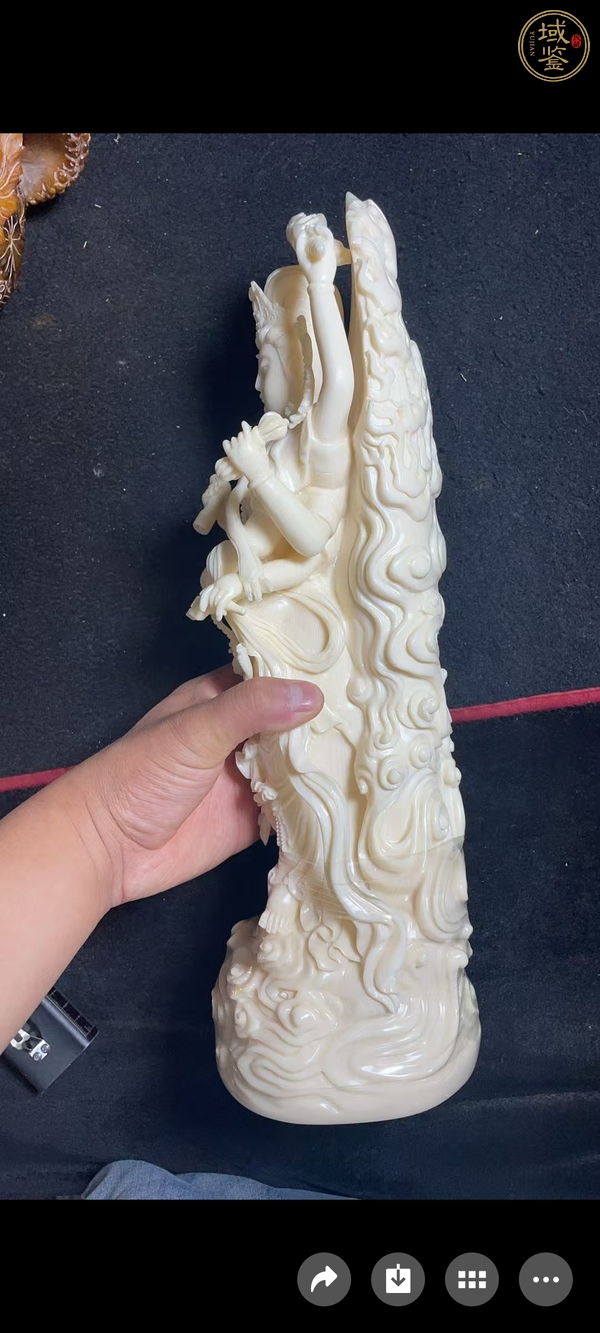古玩雜項猛犸牙觀音真品鑒賞圖