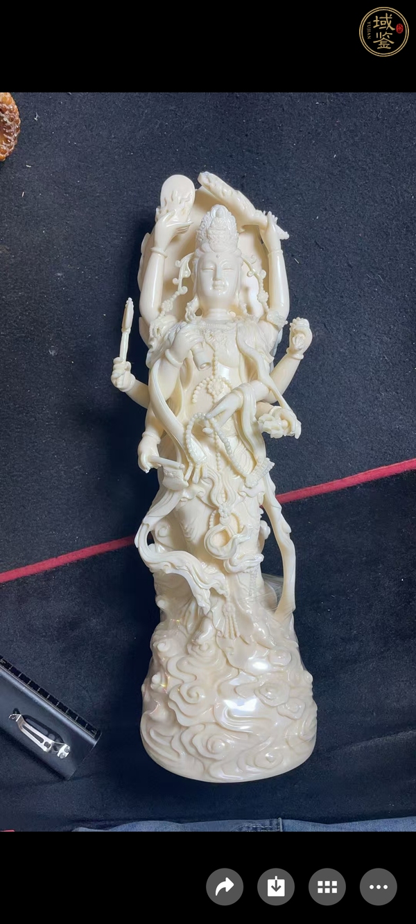 古玩雜項猛犸牙觀音真品鑒賞圖
