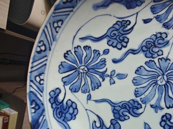 古玩陶瓷康熙青花盤拍賣,當前價格1800元