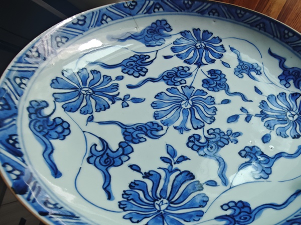 古玩陶瓷康熙青花盤拍賣,當前價格1800元