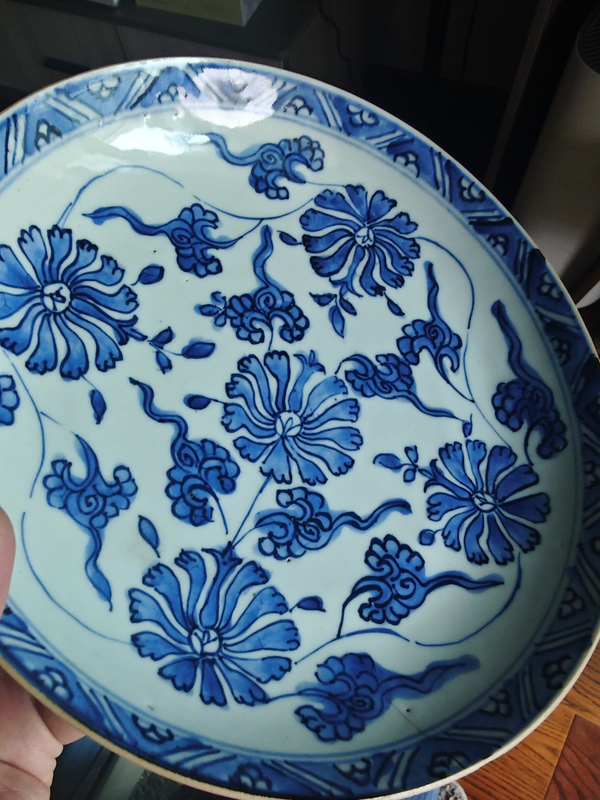 古玩陶瓷康熙青花盤拍賣,當前價格1800元