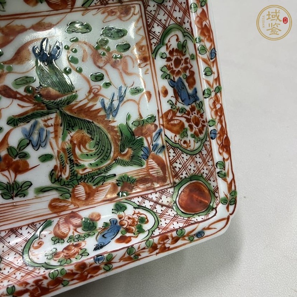 古玩陶瓷麒麟五彩盤真品鑒賞圖