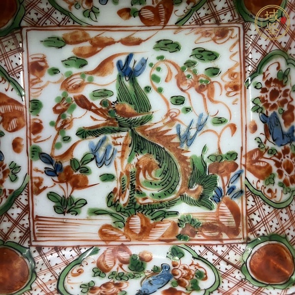 古玩陶瓷麒麟五彩盤真品鑒賞圖