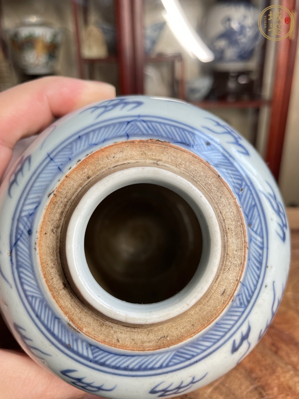 古玩陶瓷鶴紋青花罐真品鑒賞圖