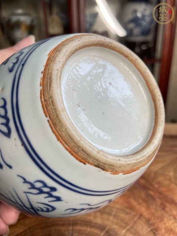 古玩陶瓷鶴紋青花罐真品鑒賞圖