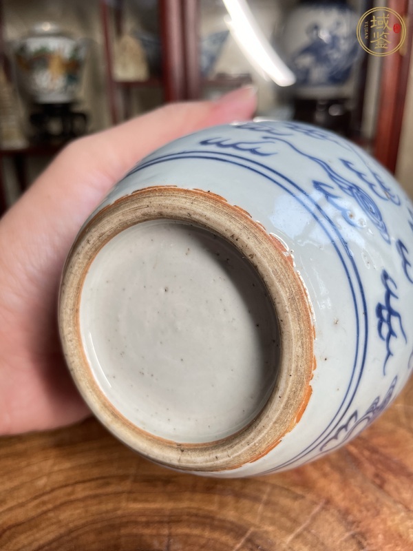 古玩陶瓷鶴紋青花罐真品鑒賞圖