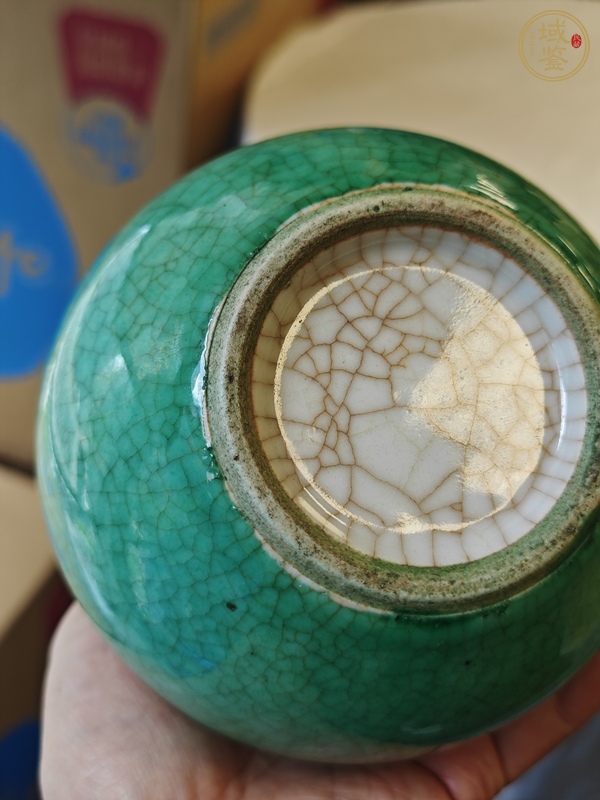 古玩陶瓷綠哥釉天球瓶真品鑒賞圖