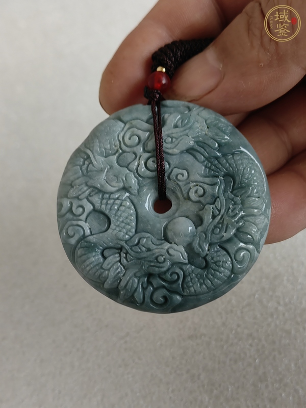 古玩玉器天然翡翠雕“龍紋牌”真品鑒賞圖