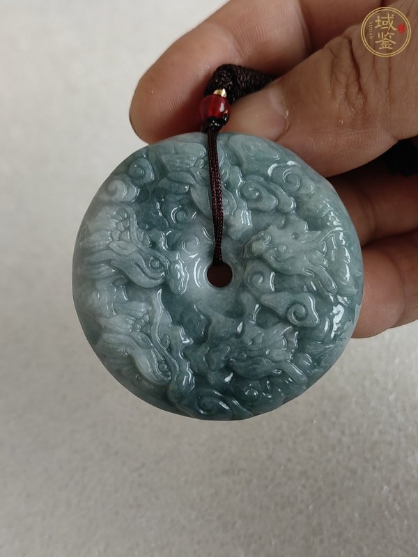 古玩玉器天然翡翠雕“龍紋牌”真品鑒賞圖