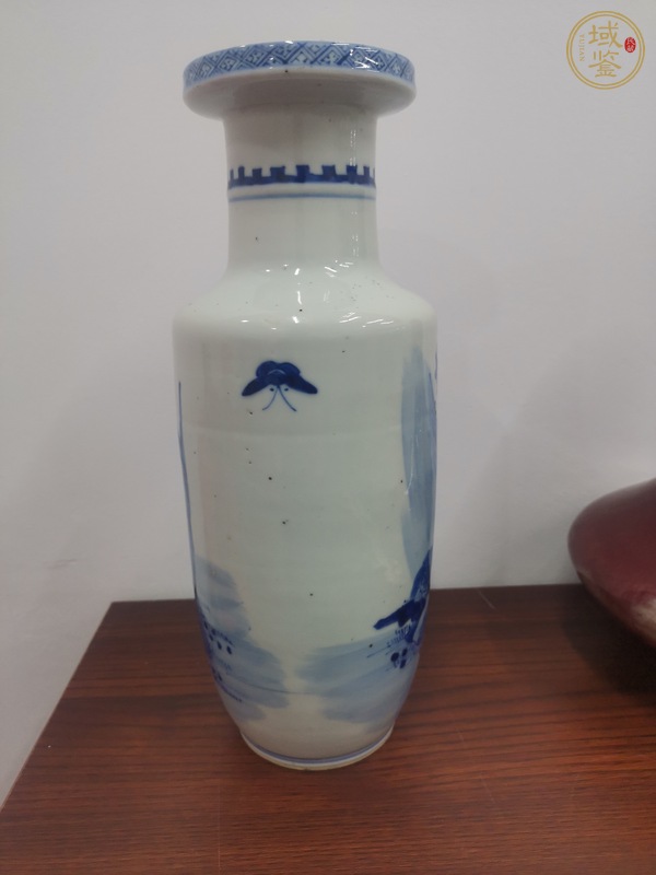 古玩陶瓷青花人物故事紋棒槌瓶真品鑒賞圖