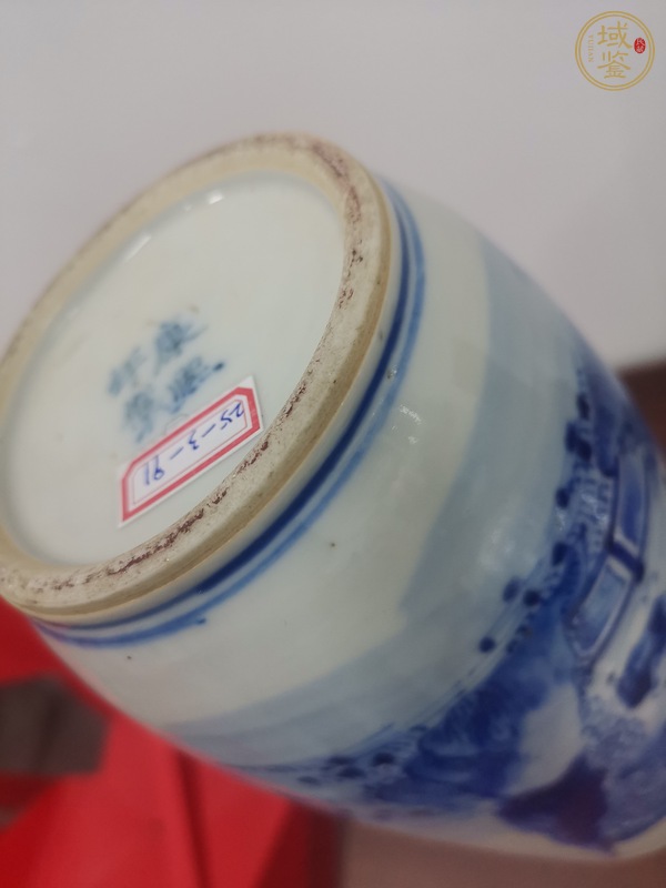 古玩陶瓷青花人物故事紋棒槌瓶真品鑒賞圖