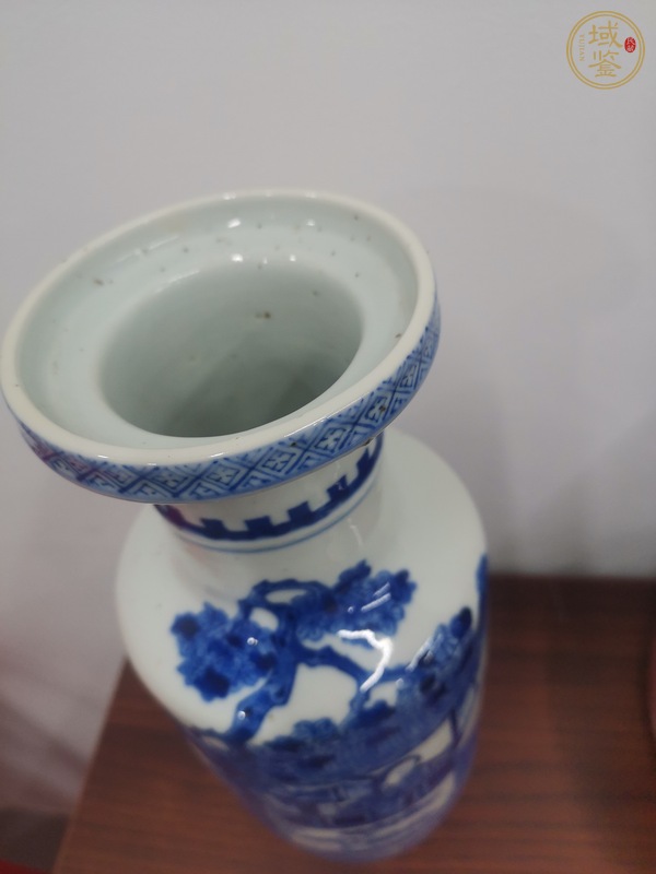 古玩陶瓷青花人物故事紋棒槌瓶真品鑒賞圖