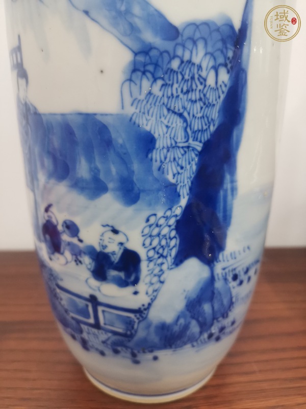 古玩陶瓷青花人物故事紋棒槌瓶真品鑒賞圖