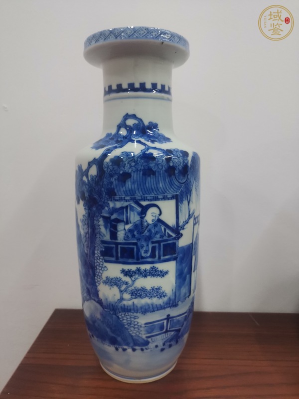 古玩陶瓷青花人物故事紋棒槌瓶真品鑒賞圖