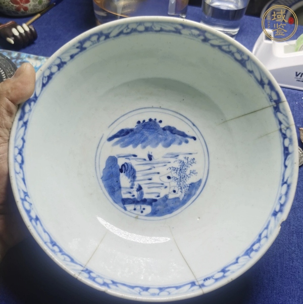 古玩陶瓷青花三星高照墩式碗真品鑒賞圖
