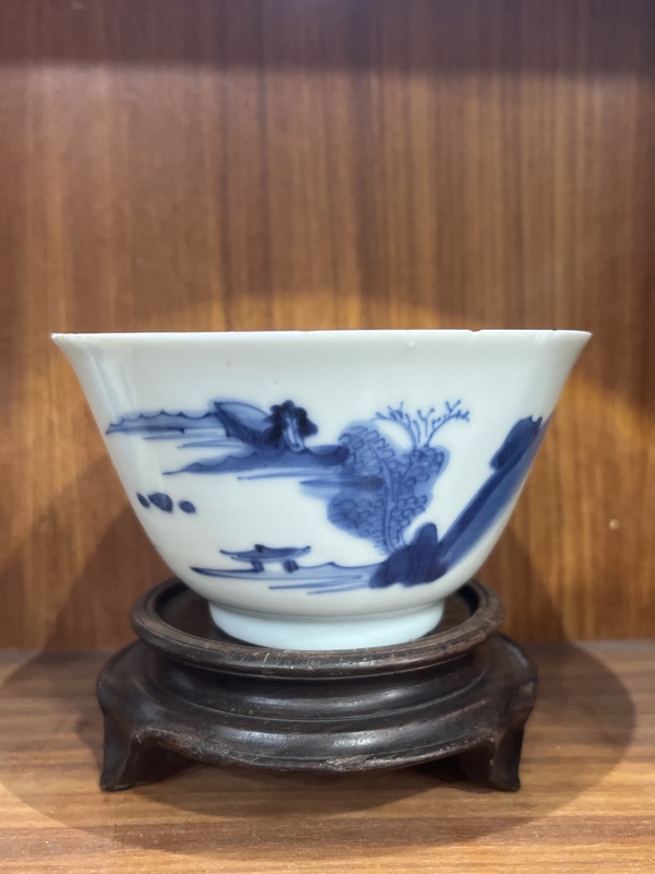 古玩陶瓷山水紋青花杯拍賣,當前價格8800元