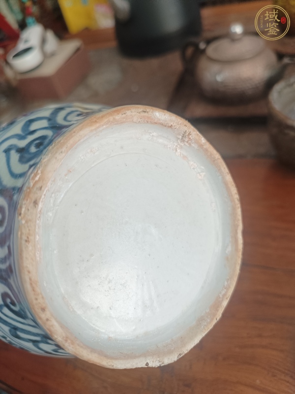 古玩陶瓷明中期青花纏枝紋蓋罐真品鑒賞圖