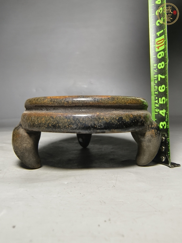 古玩陶瓷茶葉末釉三足硯真品鑒賞圖