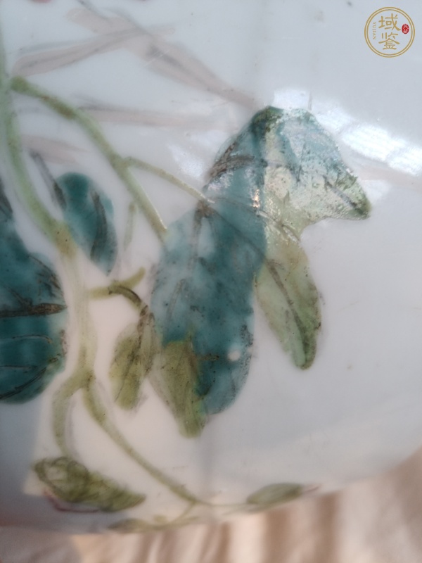 古玩陶瓷淺降彩大公雞紋四系粥罐真品鑒賞圖