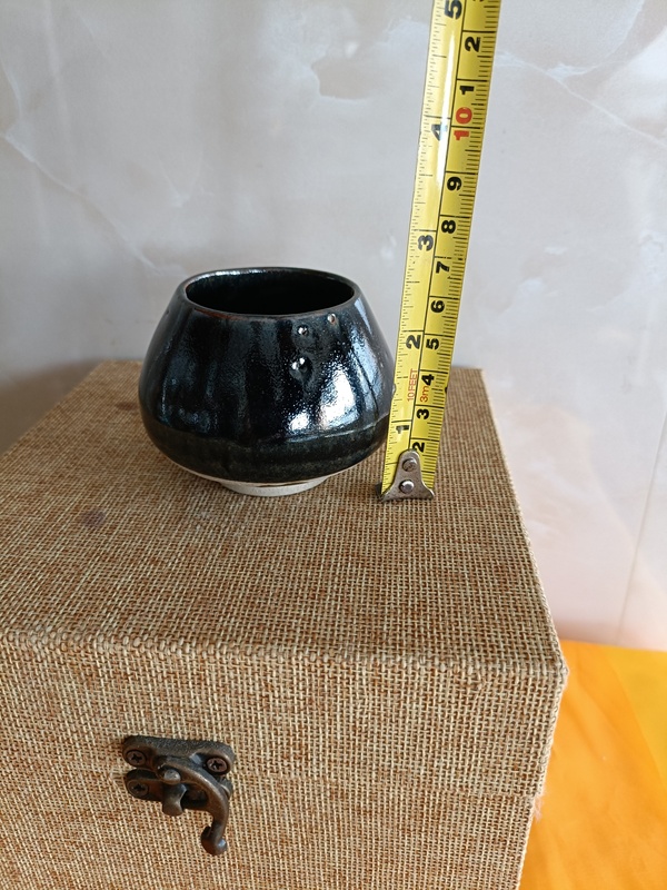 古玩陶瓷晚清烏金釉雞心罐（文房雅器）拍賣，當前價格299元