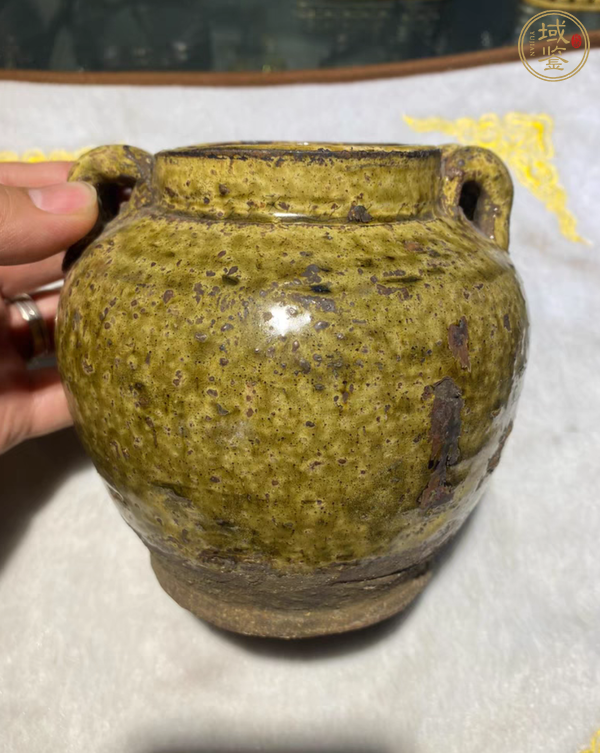 古玩陶瓷黃釉罐真品鑒賞圖