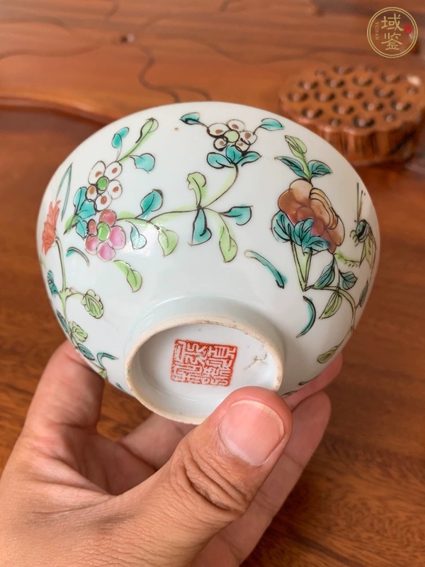 古玩陶瓷飛黃騰達(dá)粉彩茶圓真品鑒賞圖