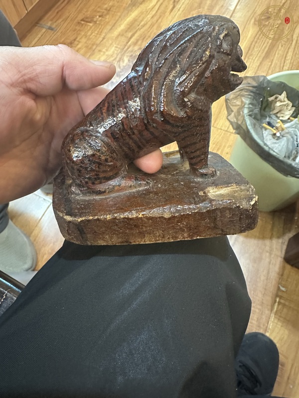 古玩雜項漢白玉獅子鎮(zhèn)紙真品鑒賞圖