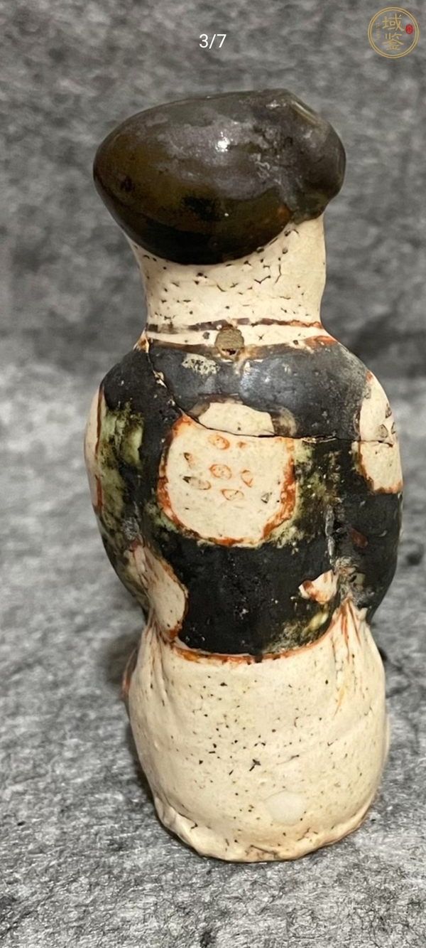 古玩陶瓷八義窯紅綠彩俑真品鑒賞圖