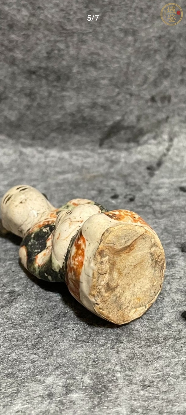 古玩陶瓷八義窯紅綠彩俑真品鑒賞圖