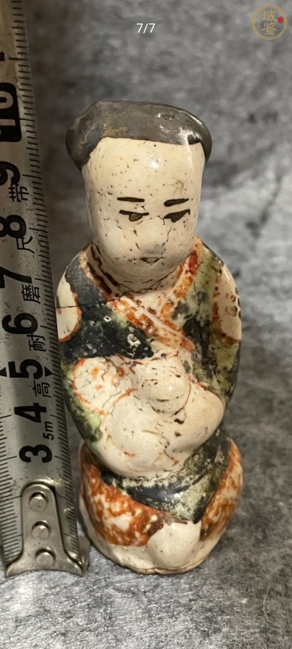 古玩陶瓷八義窯紅綠彩俑真品鑒賞圖