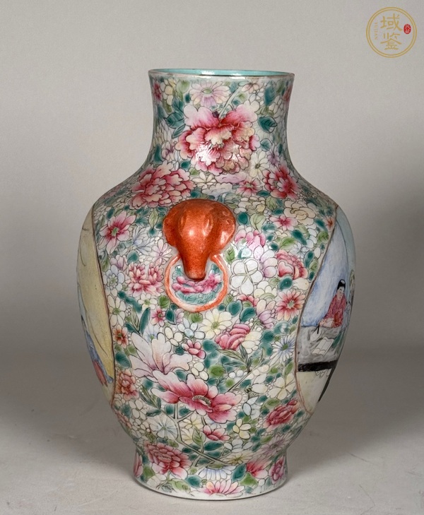 古玩陶瓷人物紋粉彩尊真品鑒賞圖
