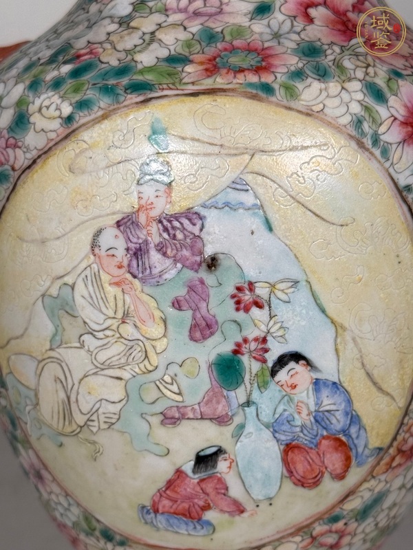 古玩陶瓷人物紋粉彩尊真品鑒賞圖
