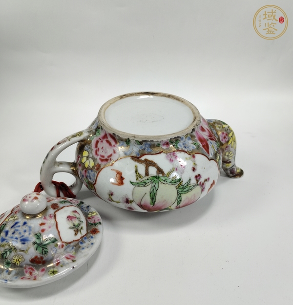 古玩陶瓷粉彩描金人物故事紋茶壺真品鑒賞圖