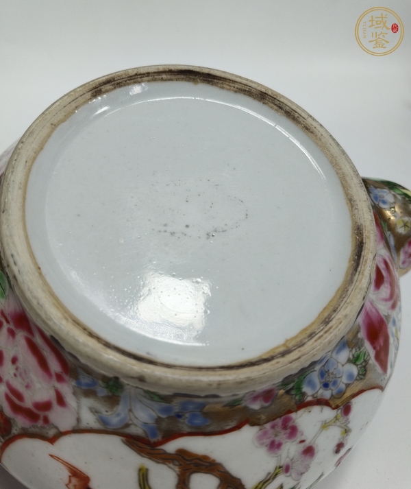 古玩陶瓷粉彩描金人物故事紋茶壺真品鑒賞圖