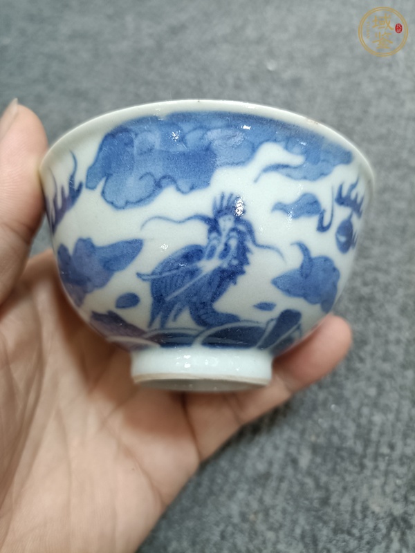 古玩陶瓷日本江戶龍紋茶碗真品鑒賞圖