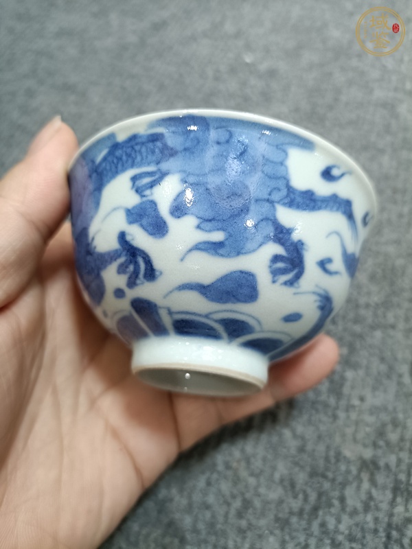 古玩陶瓷日本江戶龍紋茶碗真品鑒賞圖