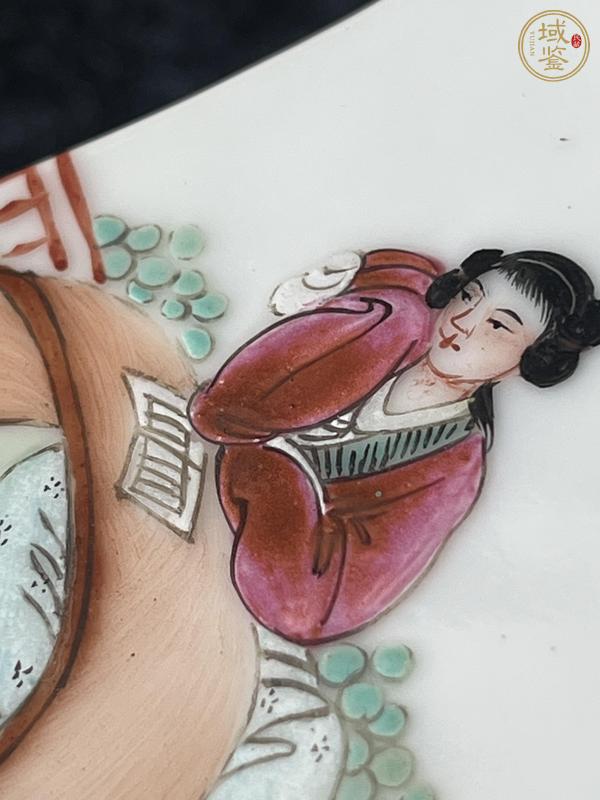 古玩陶瓷粉彩人物四方盆真品鑒賞圖