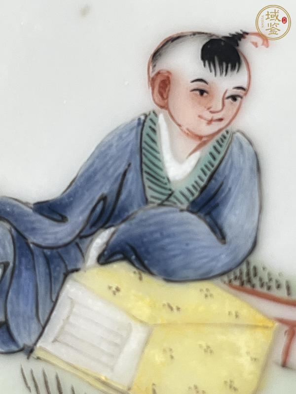 古玩陶瓷粉彩人物四方盆真品鑒賞圖