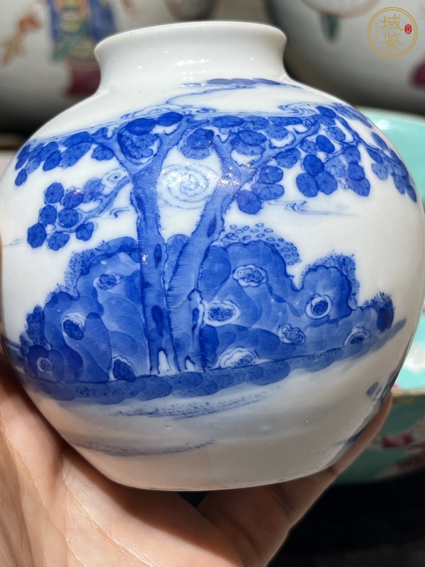 古玩陶瓷青花人物故事紋蘋果尊真品鑒賞圖
