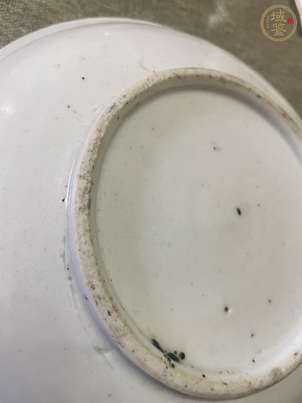 古玩陶瓷牡丹紋粉彩盤真品鑒賞圖