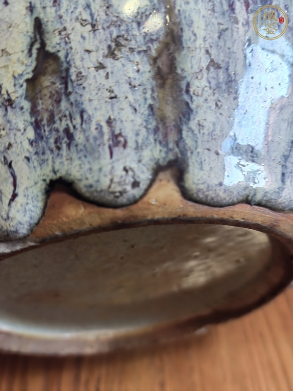 古玩陶瓷窯變釉殘瓶真品鑒賞圖