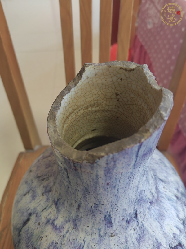 古玩陶瓷窯變釉殘瓶真品鑒賞圖